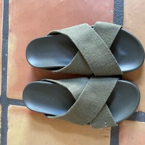 Rothy's Khaki Slide Sandals